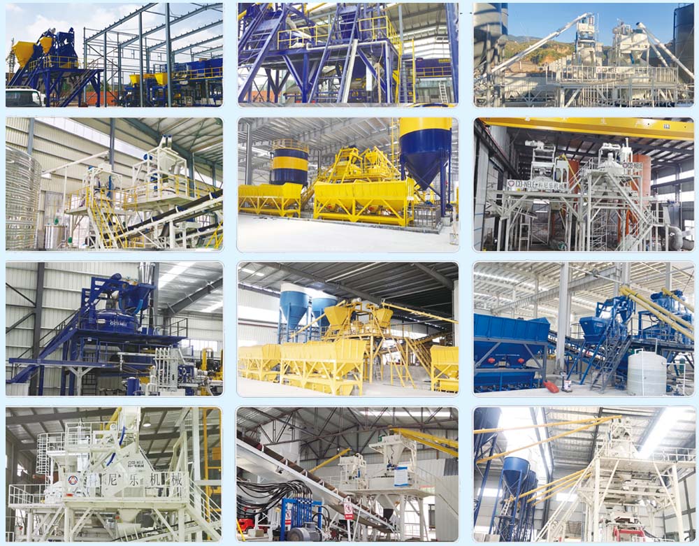 ConEle concrete mixers are used in concrete block production lines at customer sites.